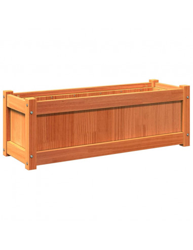 Fioriere da Giardino 2pz Marrone Cera Legno Massello di Pino