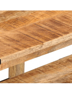 Tavolini a Incastro 3 pz in Legno Massello Grezzo di Mango