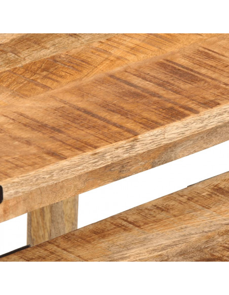 Tavolini a Incastro 3 pz in Legno Massello Grezzo di Mango