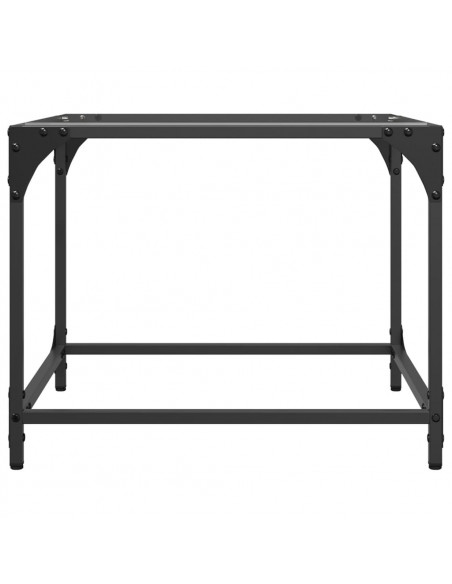 Tavolini con Piano in Vetro Trasparente 2 pz 50x50x40cm Acciaio