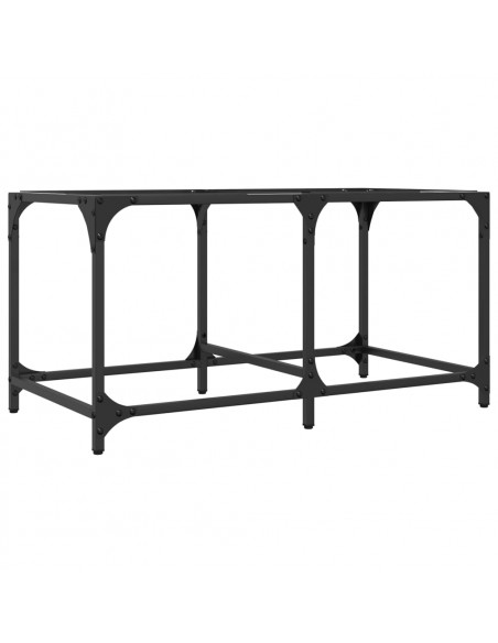 Tavolini con Piano Vetro Trasparente 2 pz 78,5x40x40 cm Acciaio