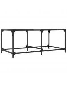 Tavolini con Piano Vetro Trasparente 2 pz 98,5x50x40 cm Acciaio