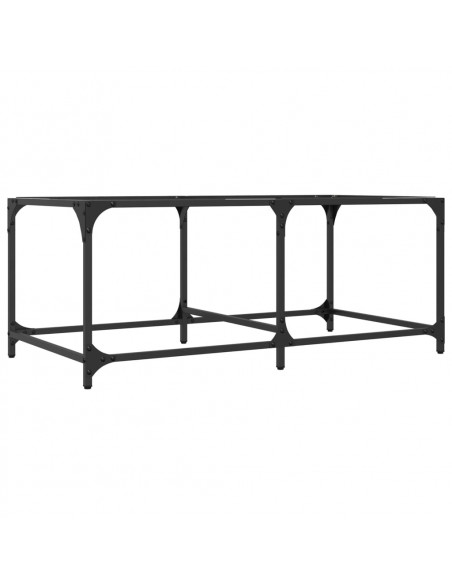 Tavolini con Piano Vetro Trasparente 2 pz 98,5x50x40 cm Acciaio