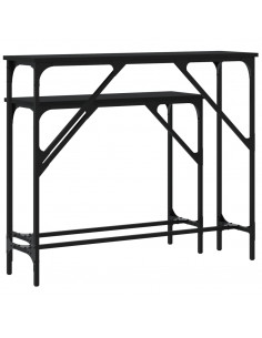 Tavolini Consolle 2 pz Neri in Legno Multistrato