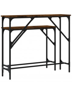 Tavolini Consolle 2 pz Rovere Fumo in Legno Multistrato