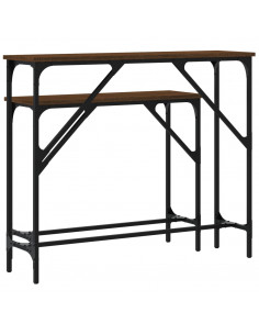 Tavolini Consolle 2 pz Rovere Marrone in Legno Multistrato