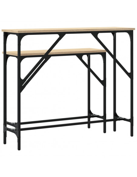 Tavolini Consolle 2 pz Rovere Sonoma in Legno Multistrato