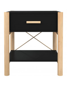 Tavolini da Letto 2pz Nero 42x38x45 cm in Legno Multistrato