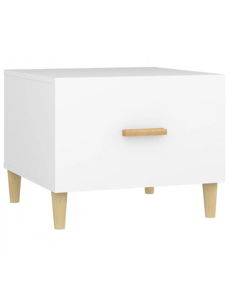 Tavolini da Salotto 2 pz Bianchi 50x50x40 cm Legno Multistrato