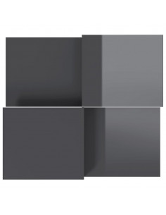 Tavolini da Salotto 2 pz Grigio Lucido in Legno Multistrato