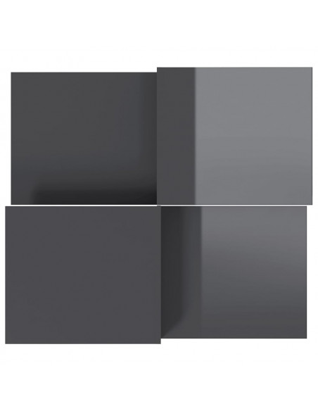 Tavolini da Salotto 2 pz Grigio Lucido in Legno Multistrato