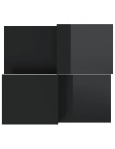 Tavolini da Salotto 2 pz Nero Lucido in Legno Multistrato