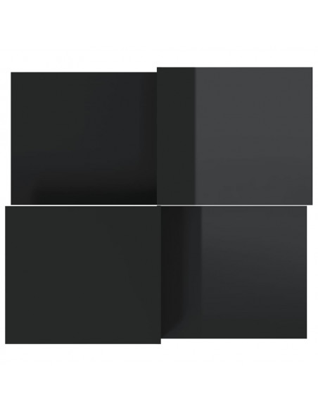 Tavolini da Salotto 2 pz Nero Lucido in Legno Multistrato