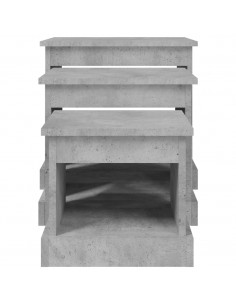 Tavolini da Salotto 3 pz Grigio Cemento in Legno Multistrato
