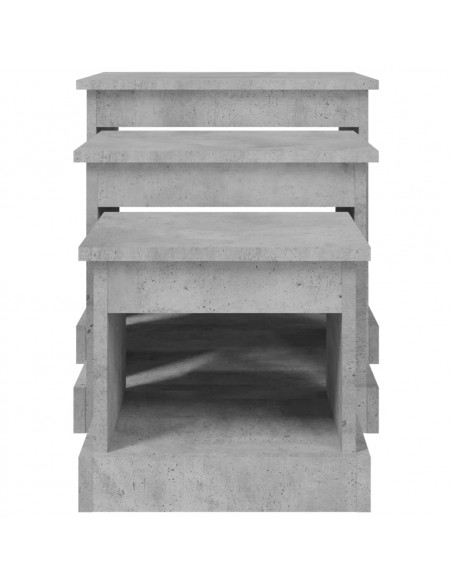 Tavolini da Salotto 3 pz Grigio Cemento in Legno Multistrato