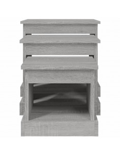 Tavolini da Salotto 3 pz Grigio Sonoma in Legno Multistrato