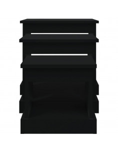 Tavolini da Salotto 3 pz Neri in Legno Multistrato