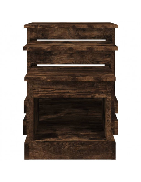 Tavolini da Salotto 3 pz Rovere Fumo in Legno Multistrato