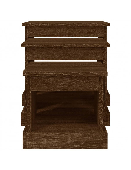 Tavolini da Salotto 3 pz Rovere Marrone in Legno Multistrato