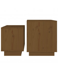 Tavolini da Salotto ad Incastro 2 pz Miele in Legno di Pino