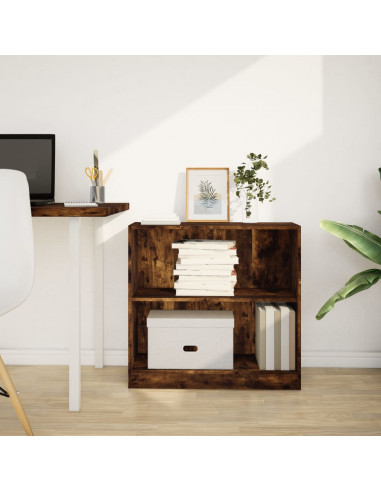 Libreria Rovere Fumo 80x24x76 cm in Legno Multistrato
