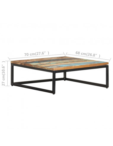 Tavolini da Salotto Impilabili 2 pz Legno Massello di Recupero