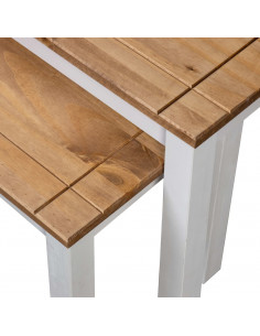 Tavolini Impilabili 2 pz Bianchi Massello di Pino Panama Range