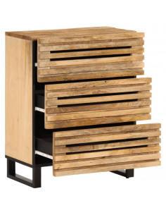 Credenza 60x34x75 cm in Legno Massello di Mango Grezzo 2