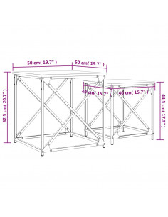 Tavolini Impilabili 2 pz Neri in Legno Multistrato