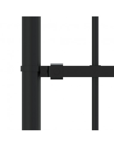 Recinzione da Giardino con Punta a Lancia Nera 115cm Acciaio