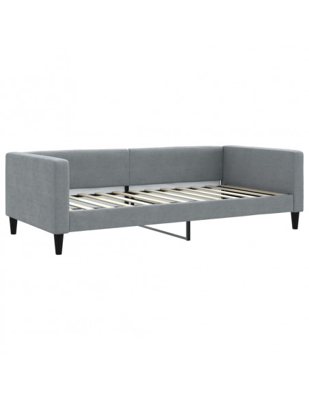 Letto da Giorno Grigio Chiaro 100x200 cm in Tessuto