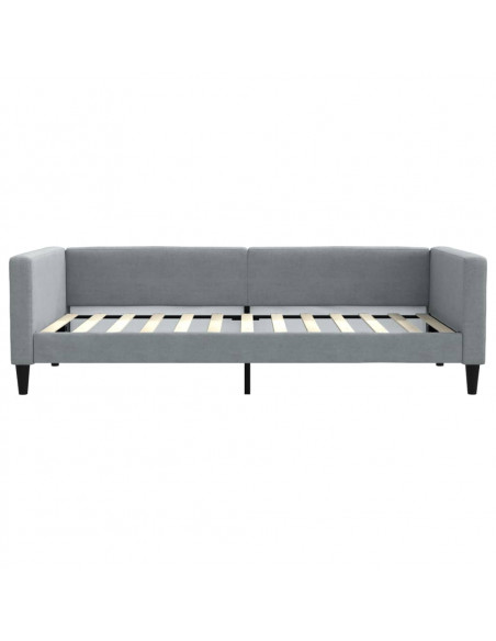 Letto da Giorno Grigio Chiaro 100x200 cm in Tessuto