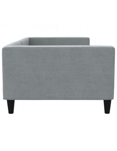 Letto da Giorno Grigio Chiaro 100x200 cm in Tessuto