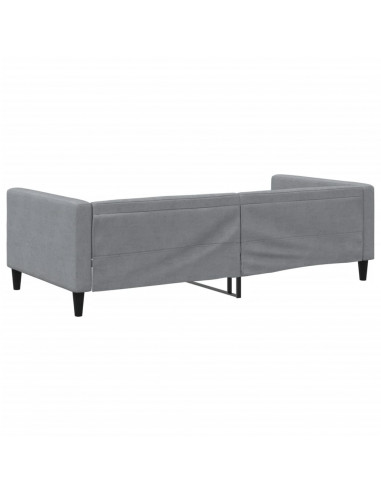 Letto da Giorno Grigio Chiaro 100x200 cm in Tessuto