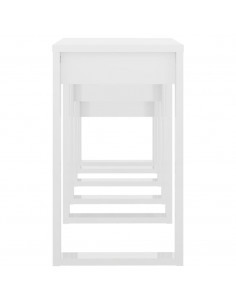 Tavolini Impilabili 3 pz Bianco Lucido in Legno Multistrato