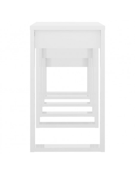 Tavolini Impilabili 3 pz Bianco Lucido in Legno Multistrato