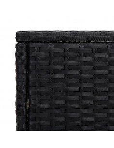 Tavolini Impilabili 3 pz Neri in Polyrattan