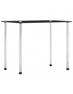 Tavolini Impilabili 3 pz Neri in Vetro Temperato