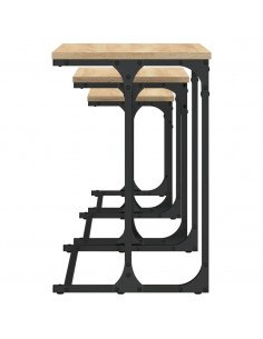 Tavolini Impilabili 3 pz Rovere Sonoma in Legno Multistrato