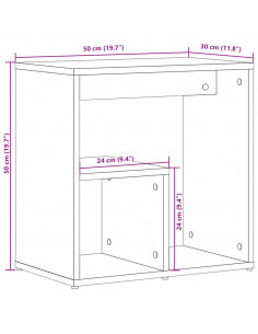 Tavolini Neri 2 pz 50x30x50 cm in Legno Multistrato