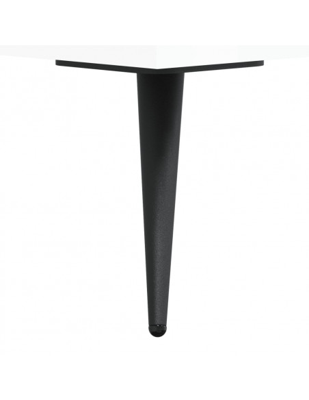 Tavolini Salotto 2pz Bianco Lucido 50x50x40cm Legno Multistrato
