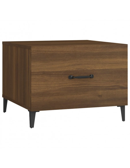 Tavolini Salotto Gambe in Metallo 2pz Rovere Marrone 50x50x40cm