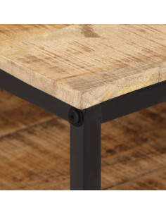 Tavolino 100x50x35 cm in Legno Massello di Mango Grezzo