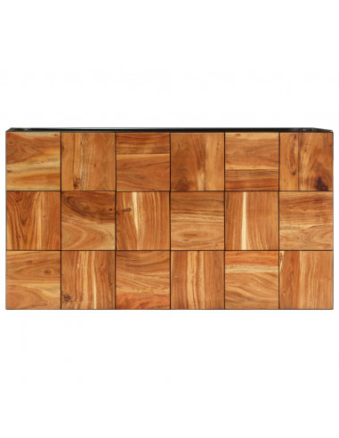 Tavolino 110x60x40 cm in Legno Massello di Acacia e Acciaio