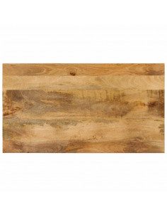 Tavolino 2 Livelli 100x55x38 cm Legno Massello Mango e Acciaio