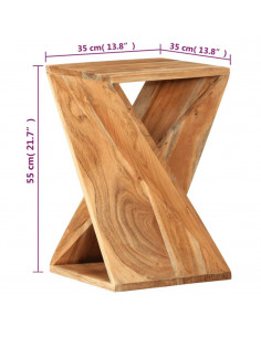 Tavolino 35x35x55 cm in Legno Massello di Acacia