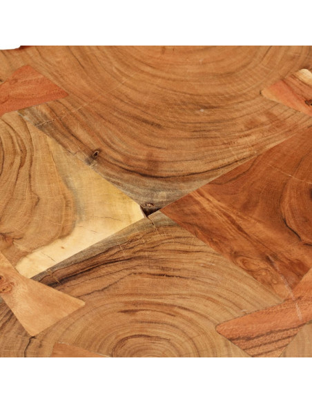 Tavolino 36 cm 4 Tronchi in Legno Massello di Acacia