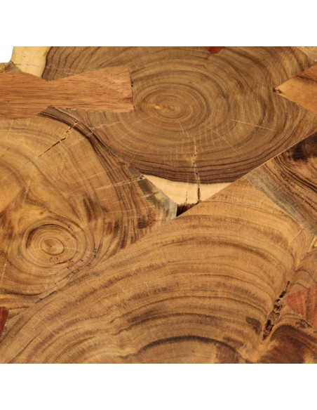 Tavolino 36 cm 6 Tronchi in Legno Massello di Acacia