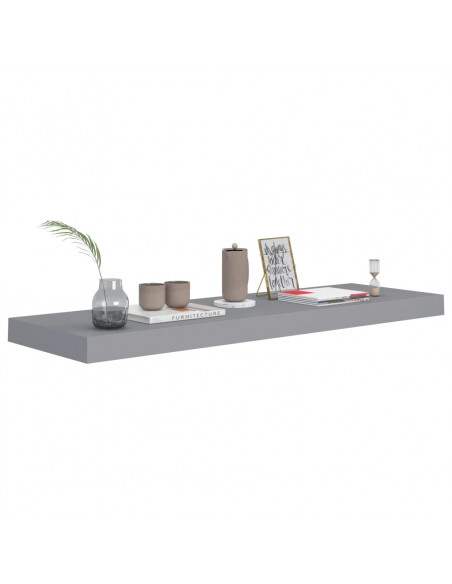 Scaffale a Parete Grigio 80x23,5x3,8 cm in MDF