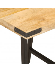 Tavolino 45x45x50cm in Legno Massello di Mango e Ferro